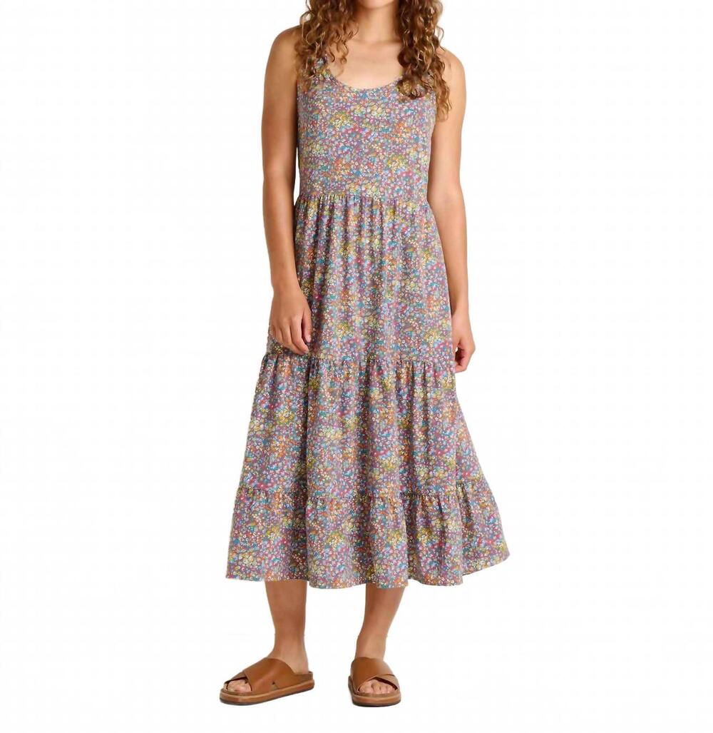 NEW TOAD&CO sunkissed susanna midi dress in pacific blue print